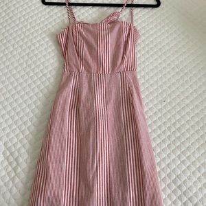 Red and white Striped dress